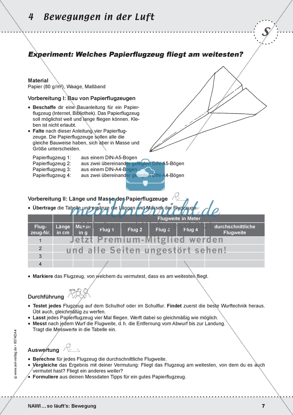 Gleiteigenschaften von Papierfliegern: Welches Flugzeug fliegt am weitesten? Preview 2