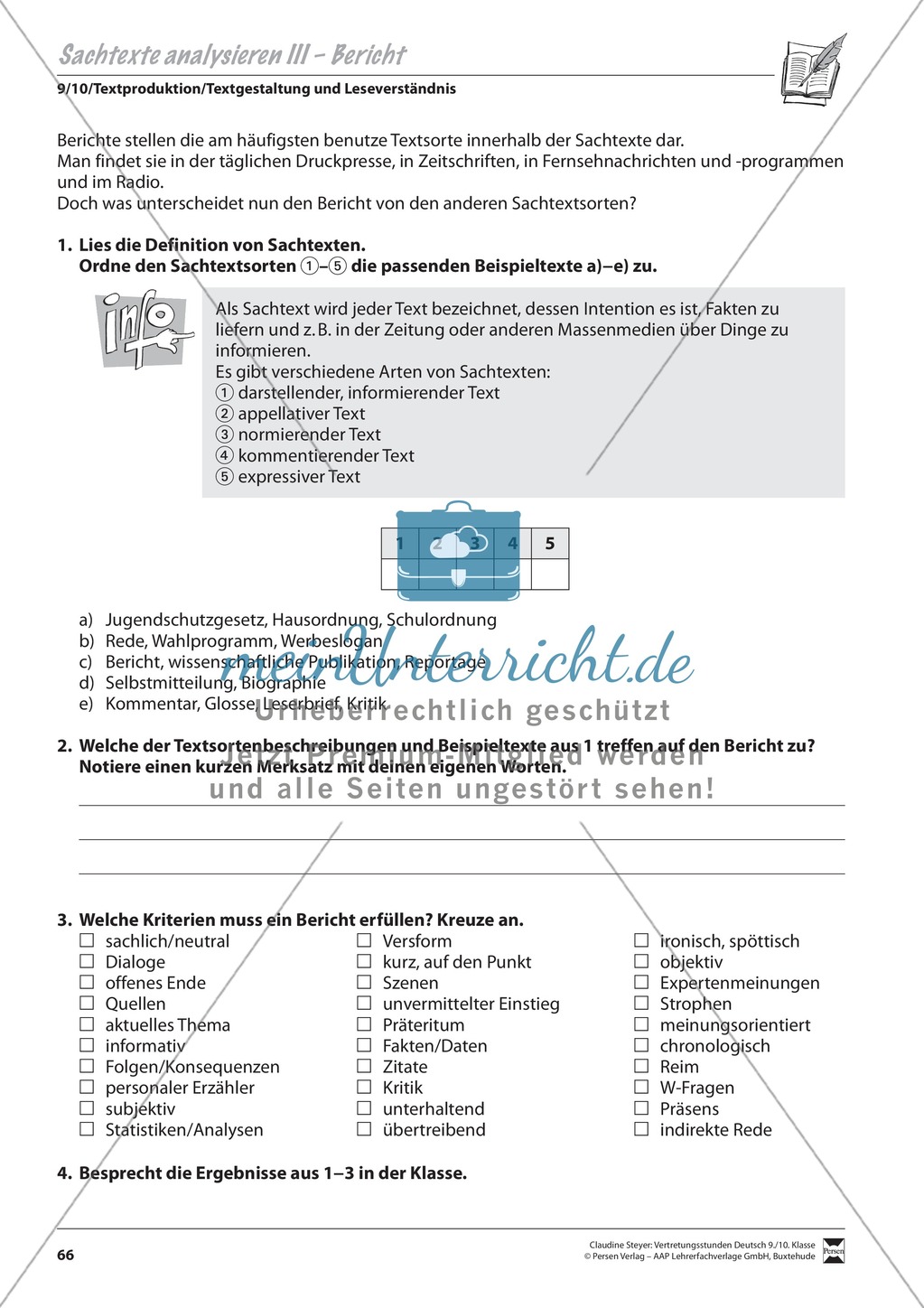 Binnendifferenzierte Analyse von Sachtexten Preview 7