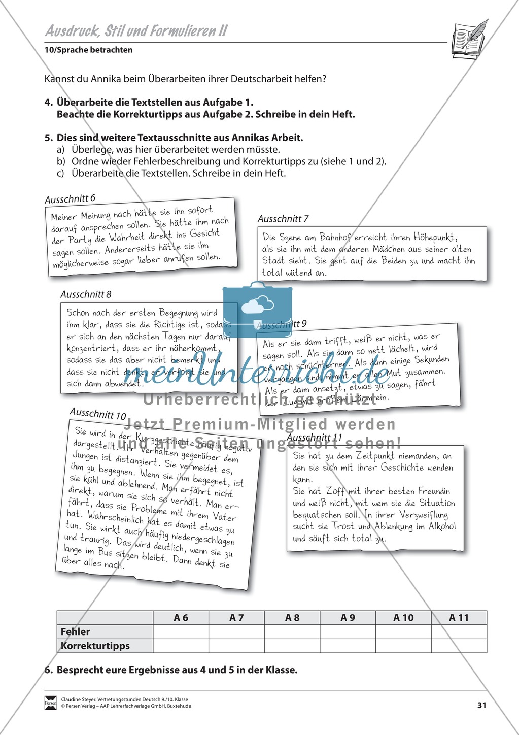 Übungen zum schriftlichen Ausdruck und zum Formulieren Preview 1