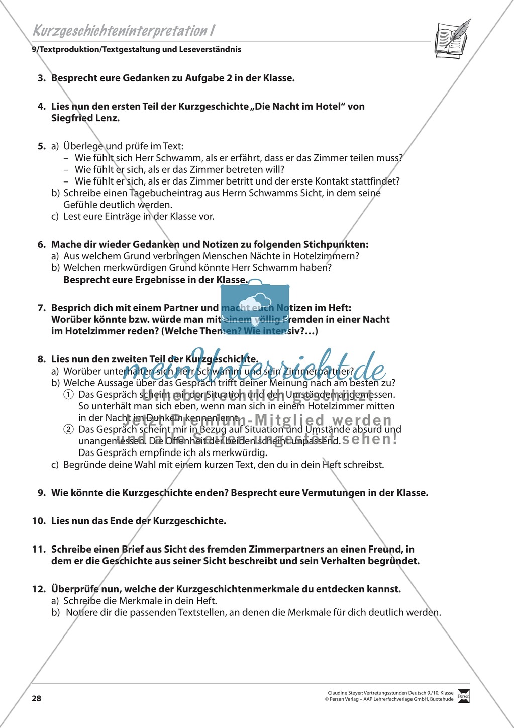 Grundlagen und Überblickswissen zur Interpretation einer Kurzgeschichte, binnendifferenziert Preview 2