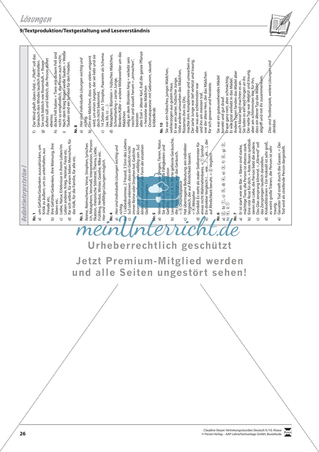 Grundlagen und Überblickswissen zur Gedichtinterpretation Preview 3