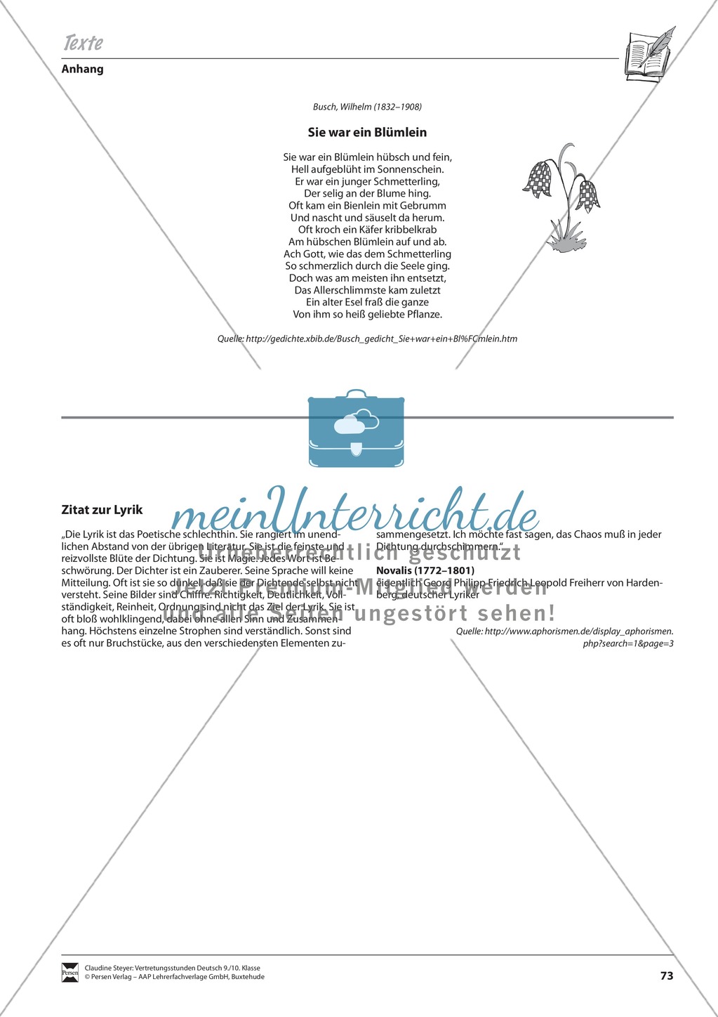 Grundlagen und Überblickswissen zur Gedichtinterpretation Preview 7