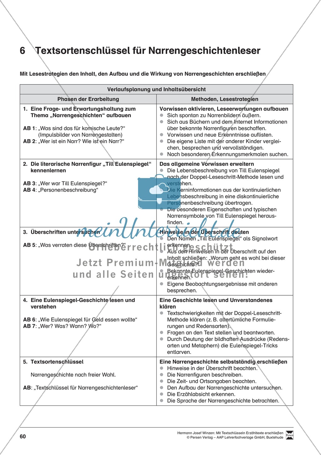 Textsortenschlüssel für Narrengeschichtenleser Preview 1
