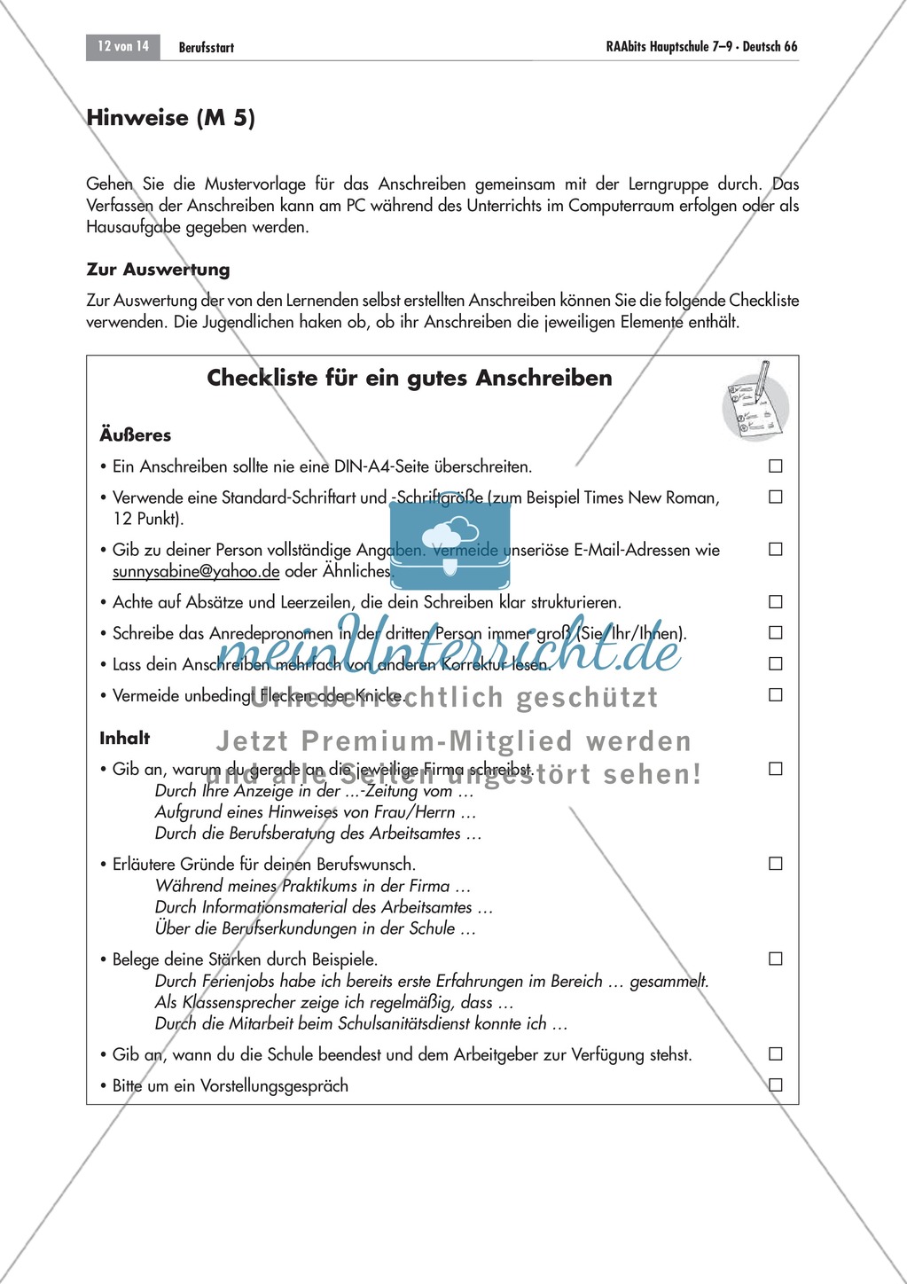 Berufsvorbereitung: Bewerbungstraining Preview 12