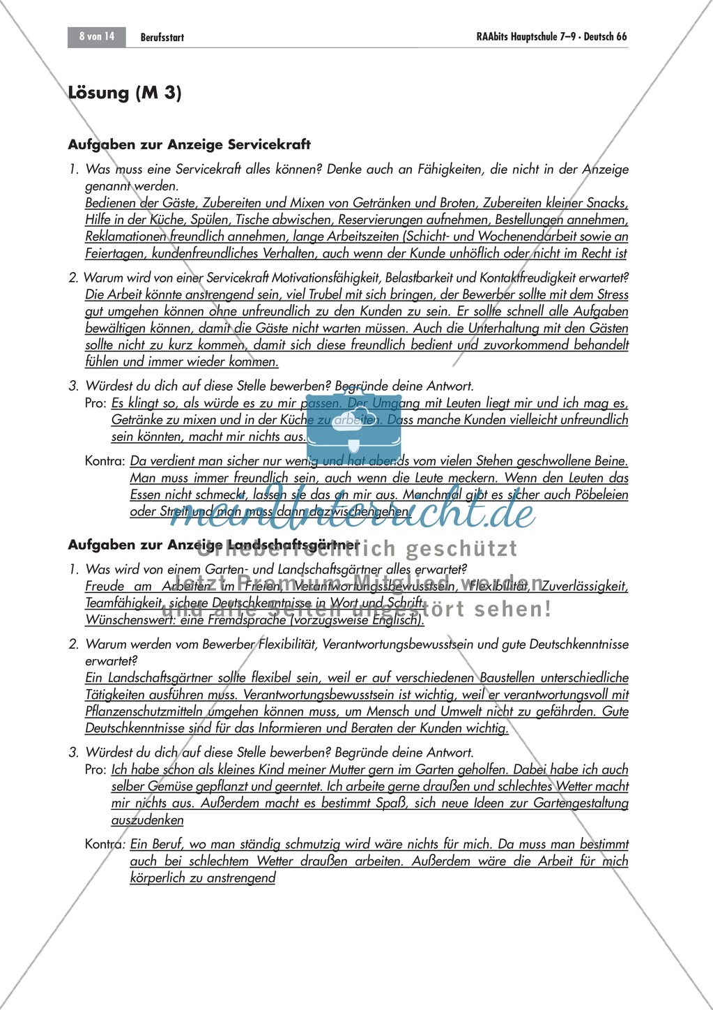 Berufsvorbereitung: Bewerbungstraining Preview 8
