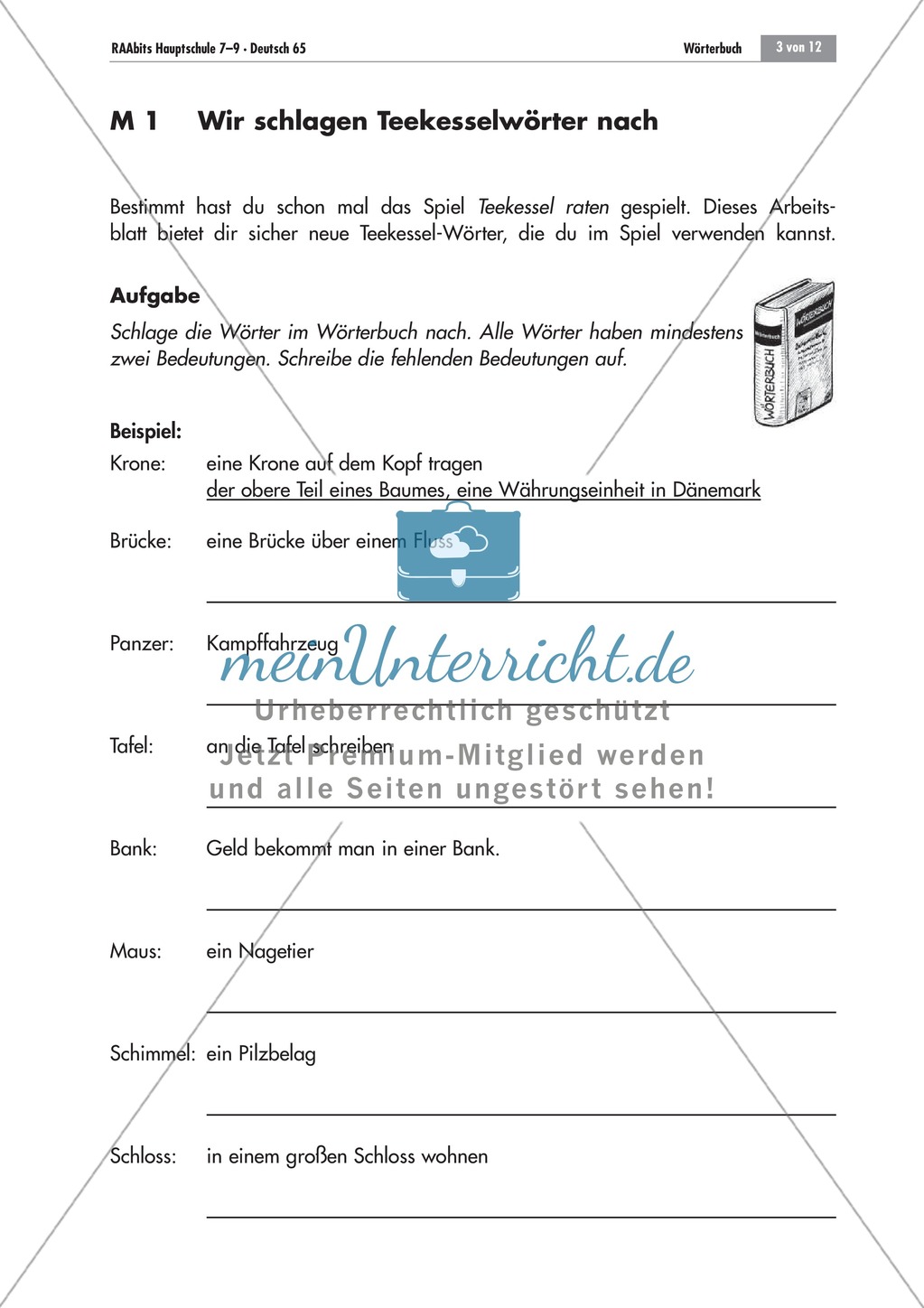 Arbeit mit dem Wörterbuch: Teekesselchen nachschlagen Preview 1