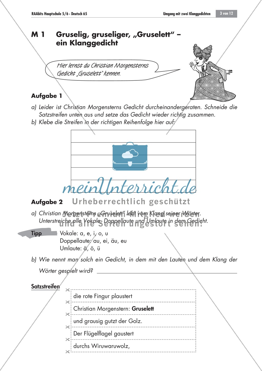 Umgang mit Klanggedichten am Beispiel von Christian Morgensterns