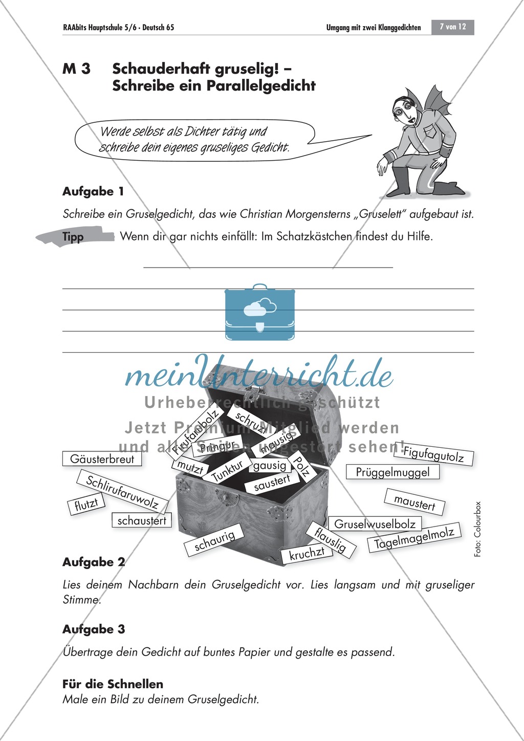Umgang mit Klanggedichten am Beispiel von Christian Morgensterns