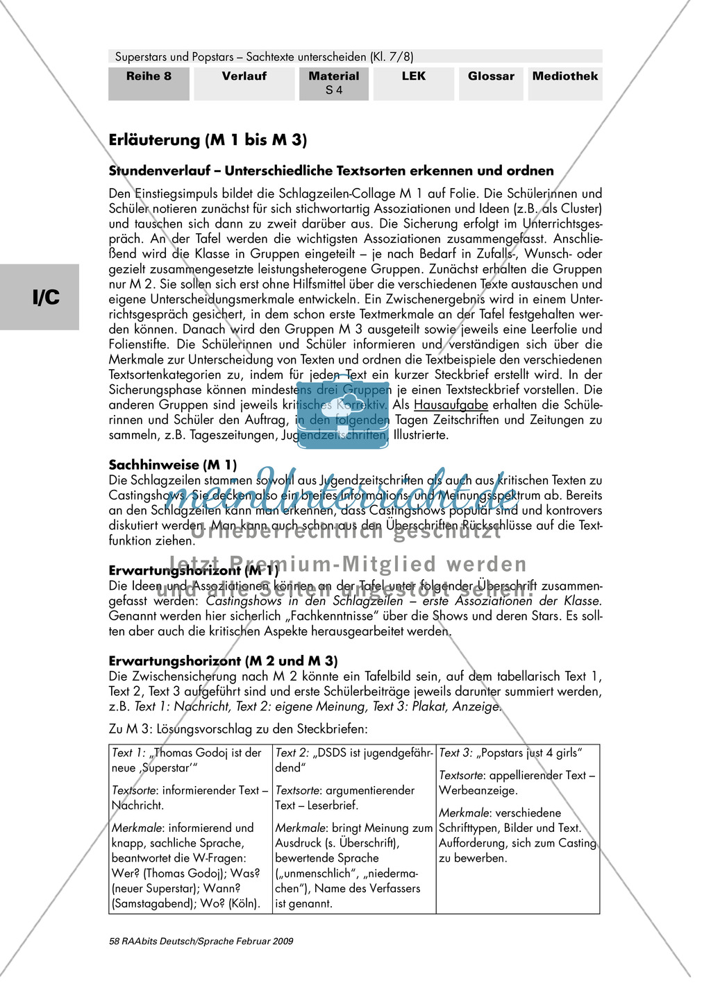 Thema Castingshows: Unterschiedliche Textsorten erkennen und ordnen Preview 4