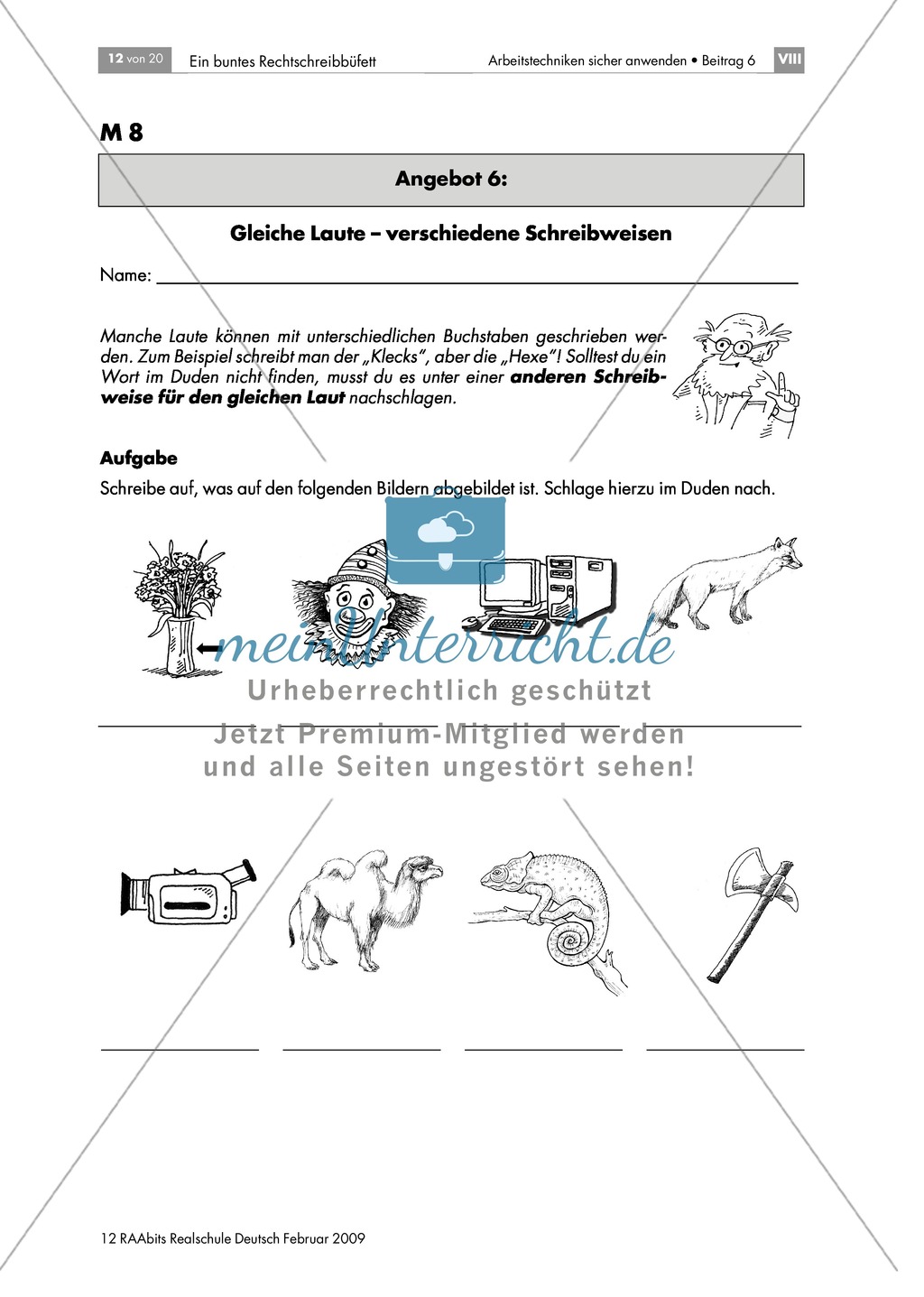 Lerntheke zur Arbeit mit dem Wörterbuch: Gleiche Laute bei verschiedenen Schreibweisen kennen lernen Preview 1
