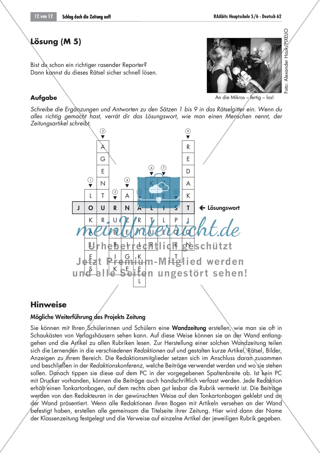 Die Zeitung als Informationsmedium: Struktur + Inhalt + Verfassen von Zeitungsartikeln Preview 10