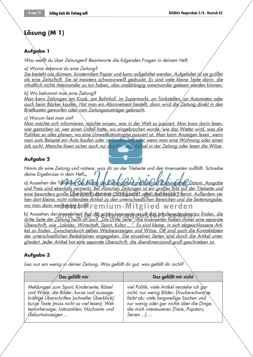Die Zeitung als Informationsmedium: Struktur + Inhalt + Verfassen von Zeitungsartikeln Preview 2