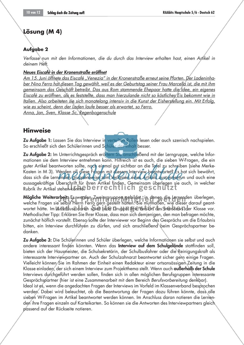Die Zeitung als Informationsmedium: Struktur + Inhalt + Verfassen von Zeitungsartikeln Preview 8