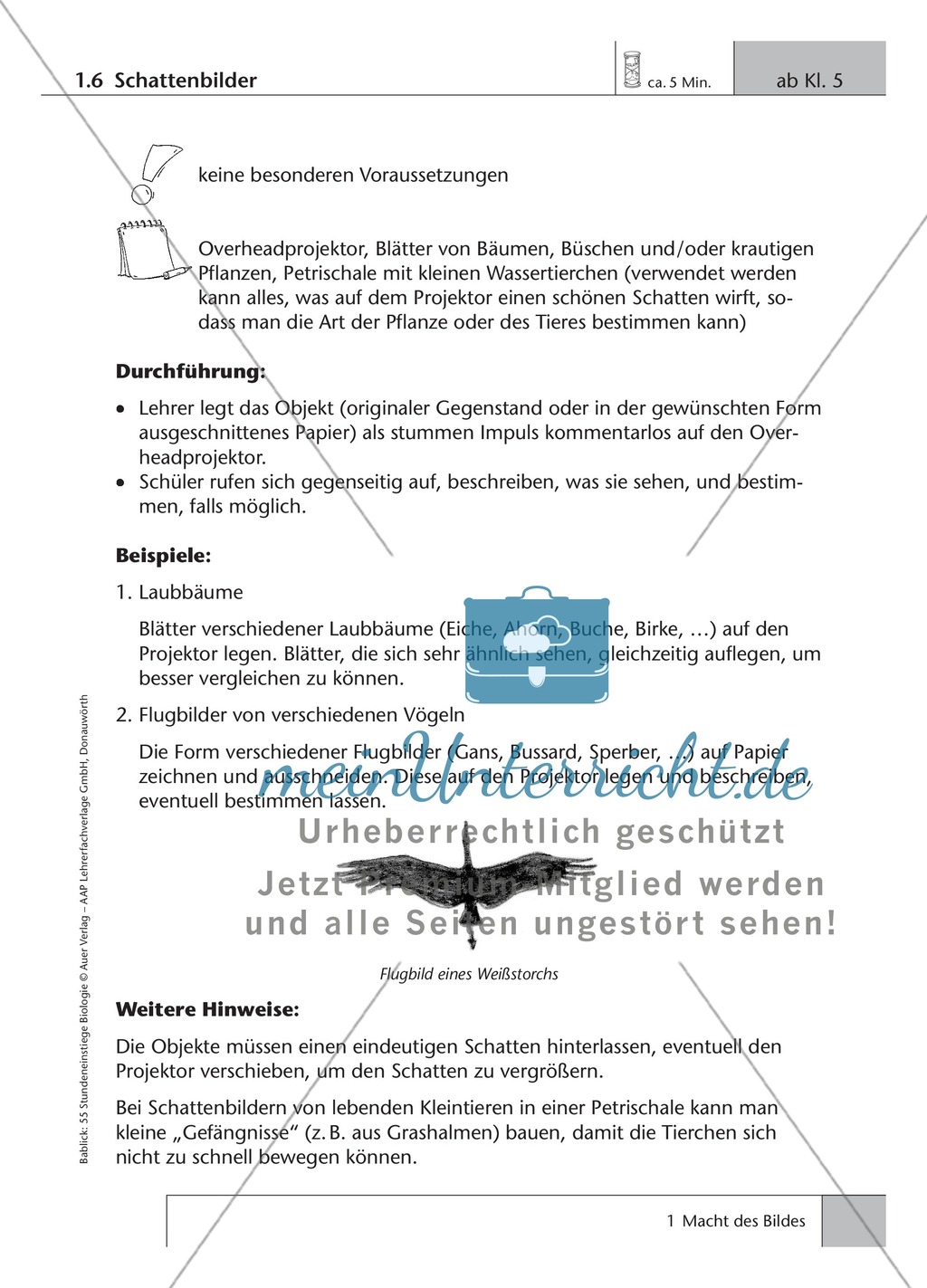 Stundeneinstieg mit einem Schattenbild Preview 1