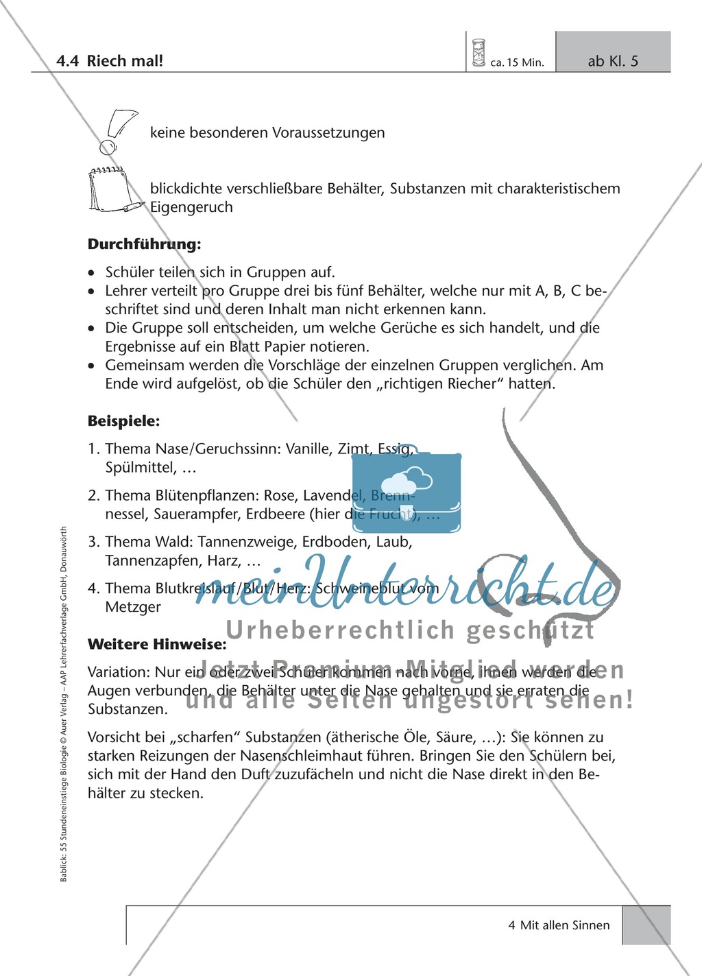 Erkennen von Gerüchen mit dem Einstieg