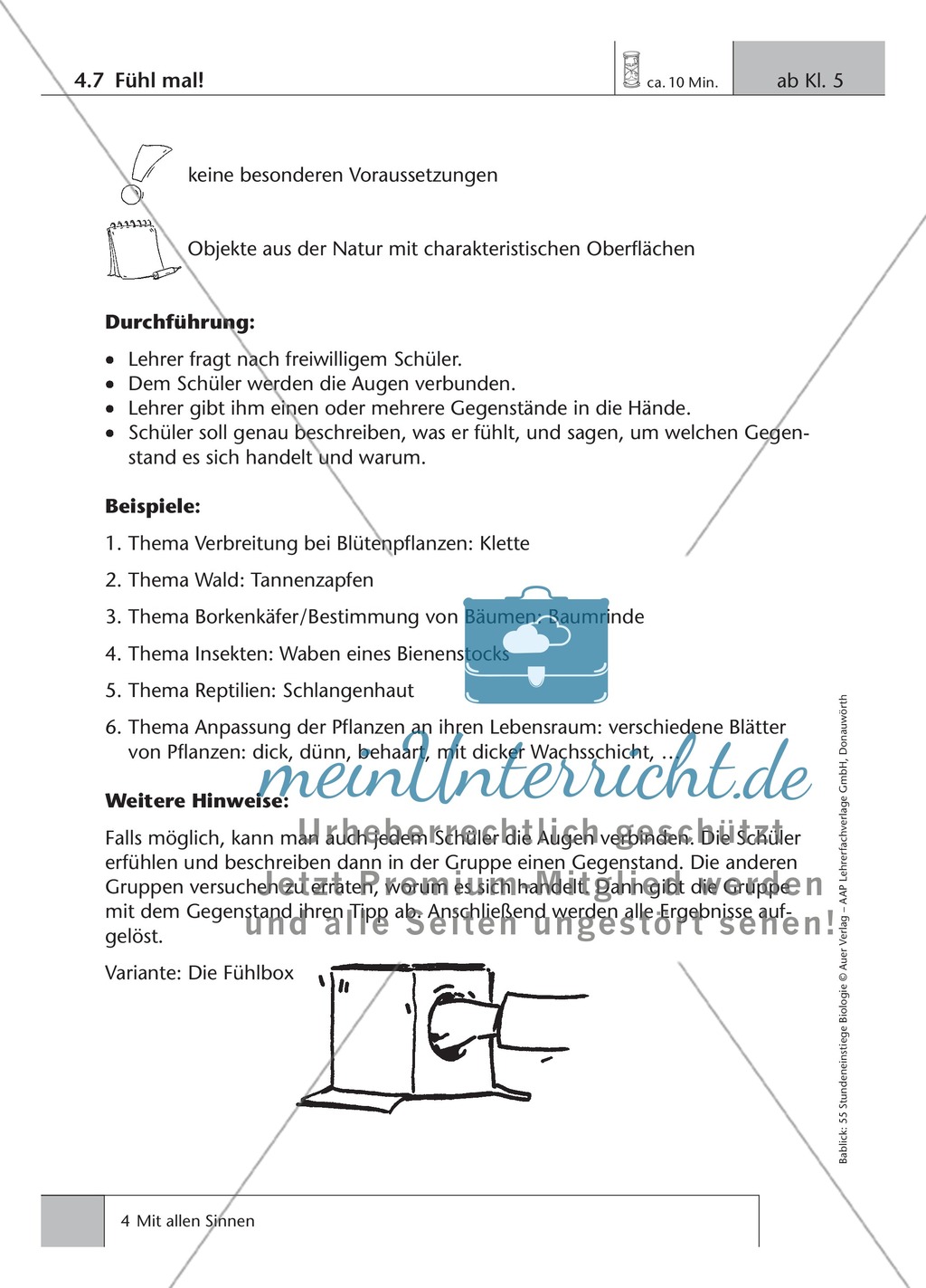 Erkennen vin Gegenständen mit dem Einstieg