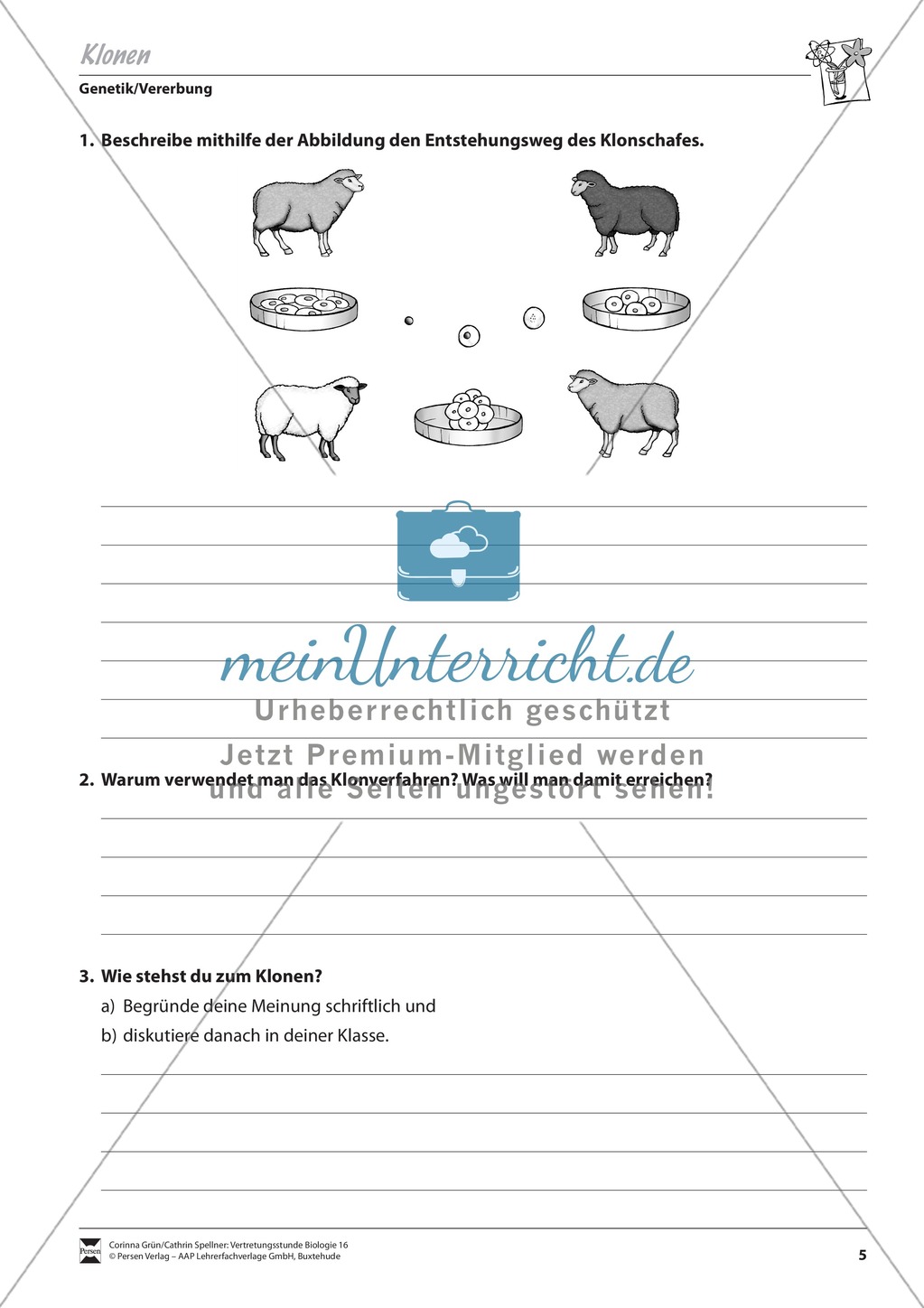 Material für Vertretungsstunden: Klonen Preview 2