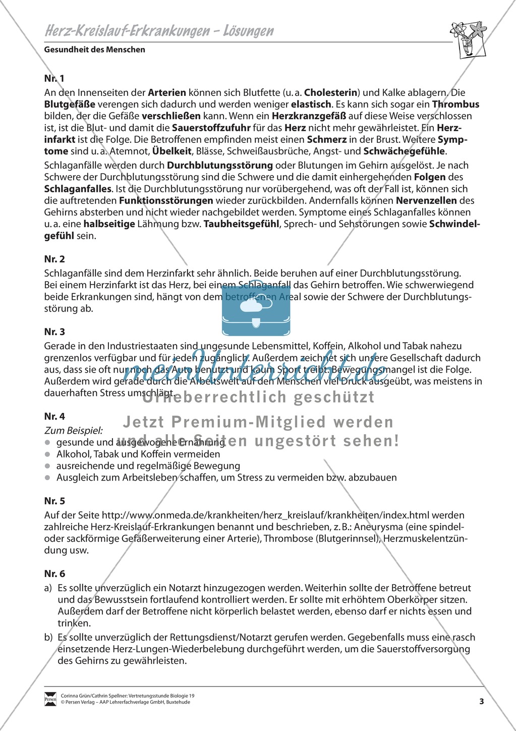 Material für Vertretungsstunden: Herz-Kreislauf-Erkrankungen Preview 3