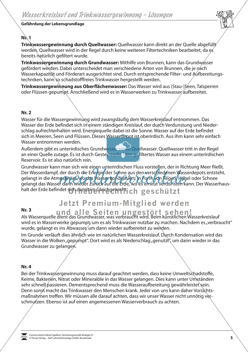 Wasserkreislauf und Trinkwassergewinnung Preview 3