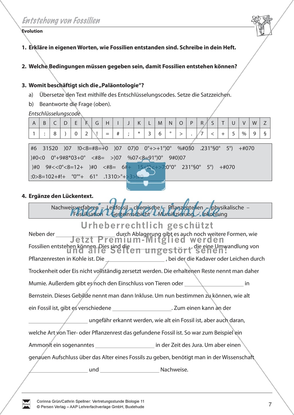 Die Entsethung von Fossilien Preview 2