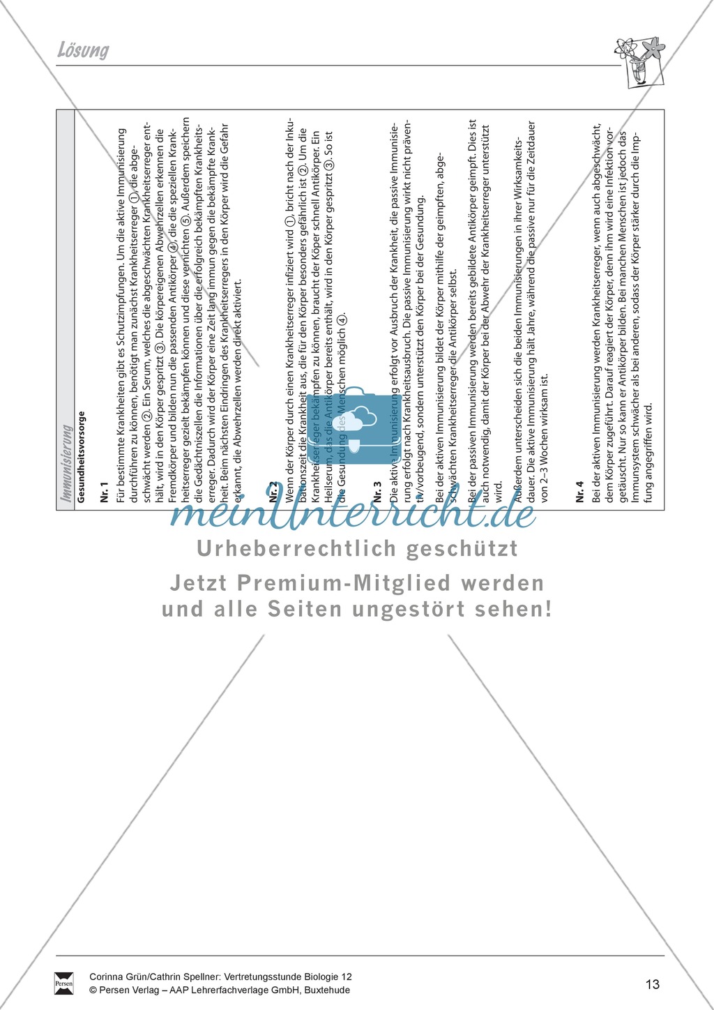 Immunisierung aktiv-passiv: Gesundheitsvorsorge, Impfung - Vertretungsstunde Preview 3