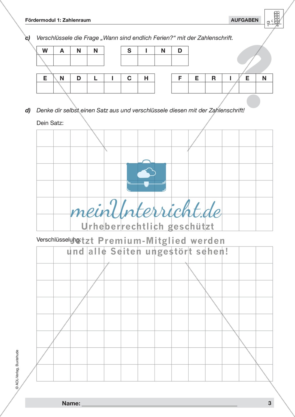 Aufgaben zur Orientierung im Zahlenraum bis zu den Hunderttausendern Preview 1