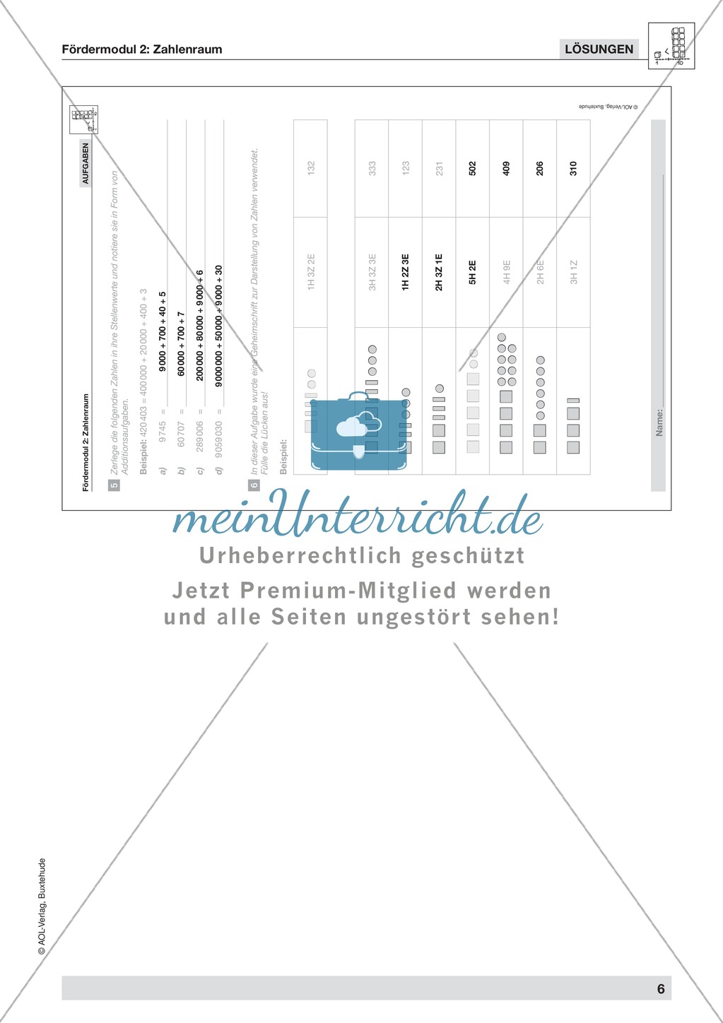 Übungen zu unterschiedlichen Schreibweisen und Darstellungen bis zu den Hunderttausendern Preview 5