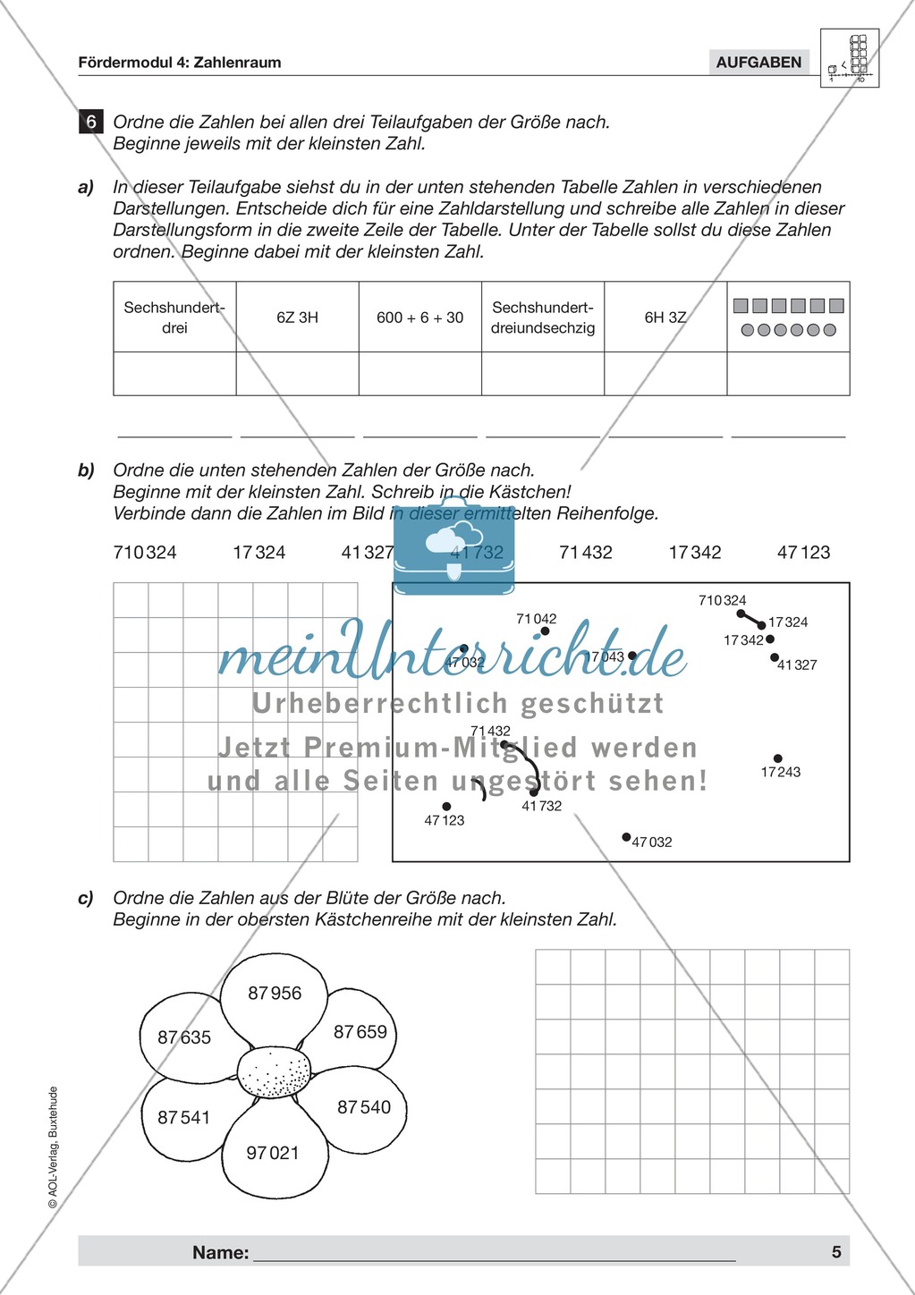Zahlen Anordnen am Zahlenstrahl Preview 3