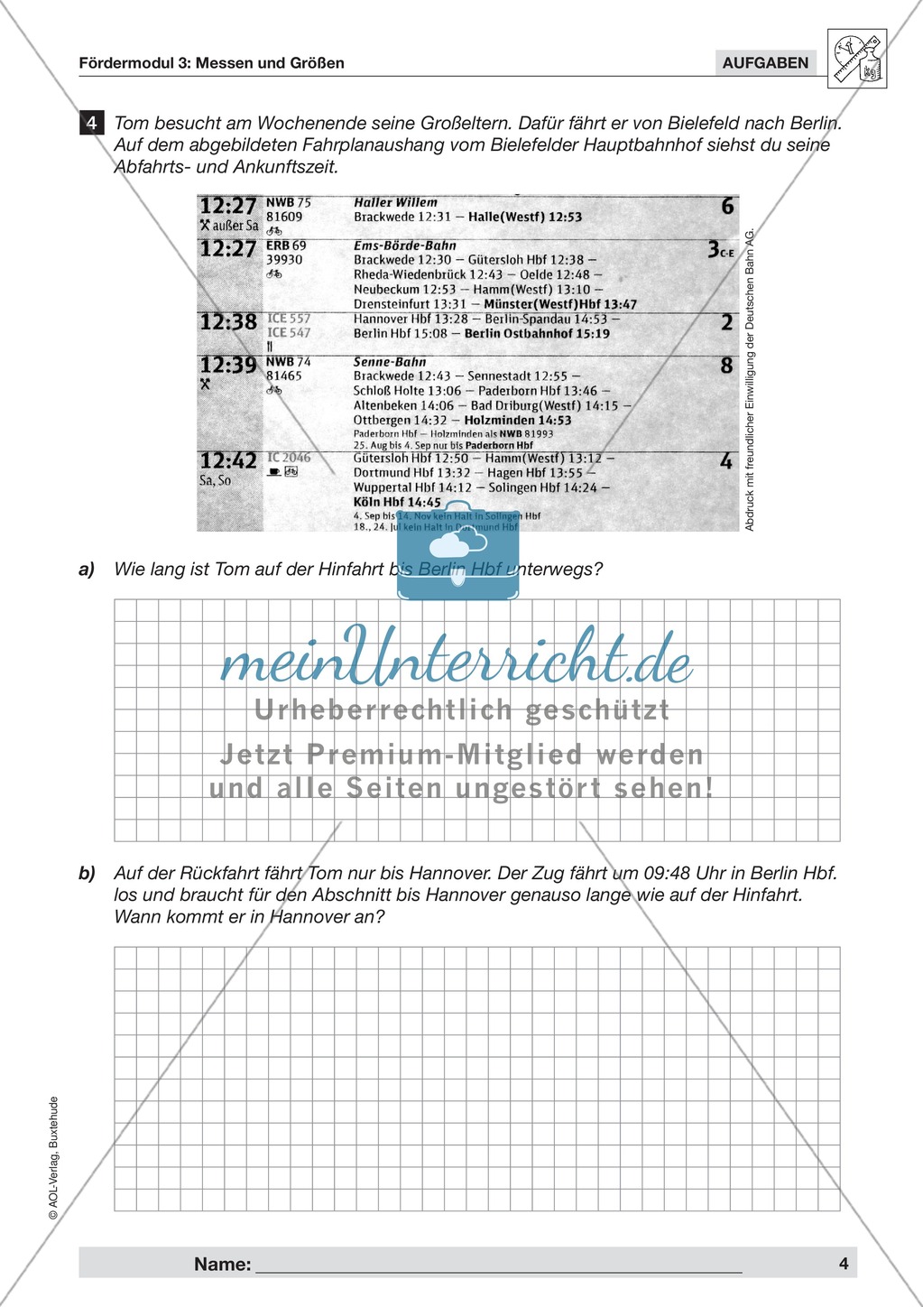 Bestimmung von Uhrzeiten und Rechnen mit Uhrzeiten Preview 3