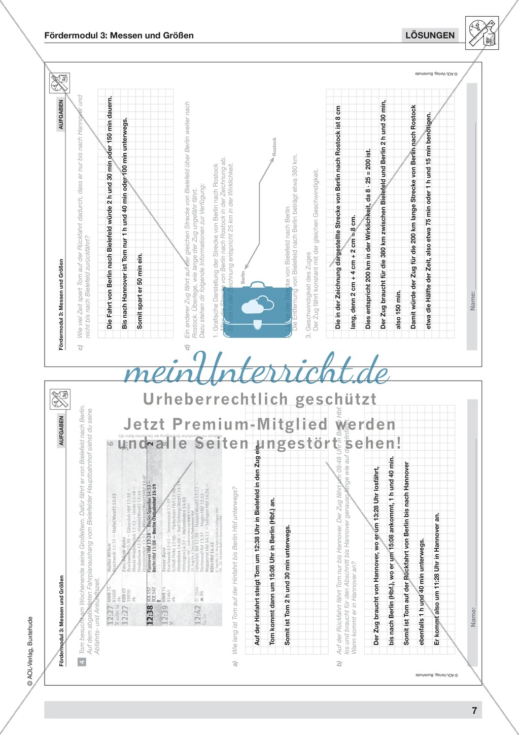Bestimmung von Uhrzeiten und Rechnen mit Uhrzeiten Preview 6