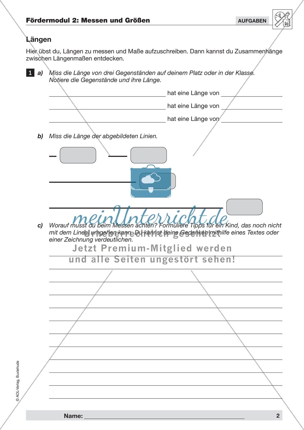 Einführung in Längenbestimmung und Längenmaßzahlen Preview 1