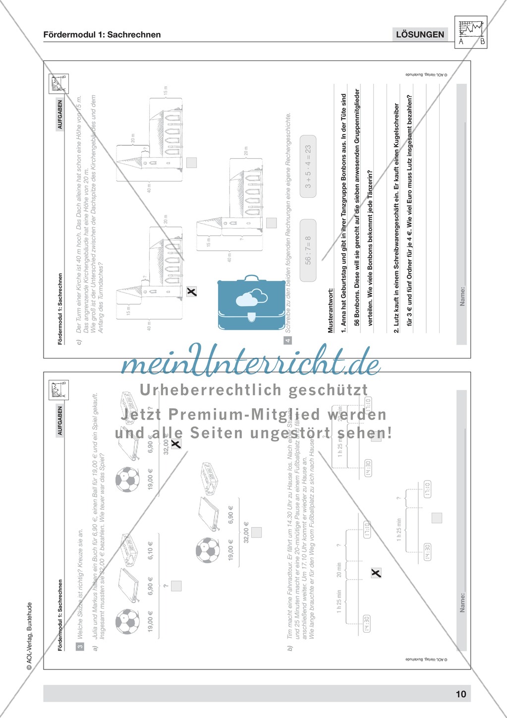 Sachrechnen: Informationen aus Texten entnehmen und Lösungen planen Preview 6