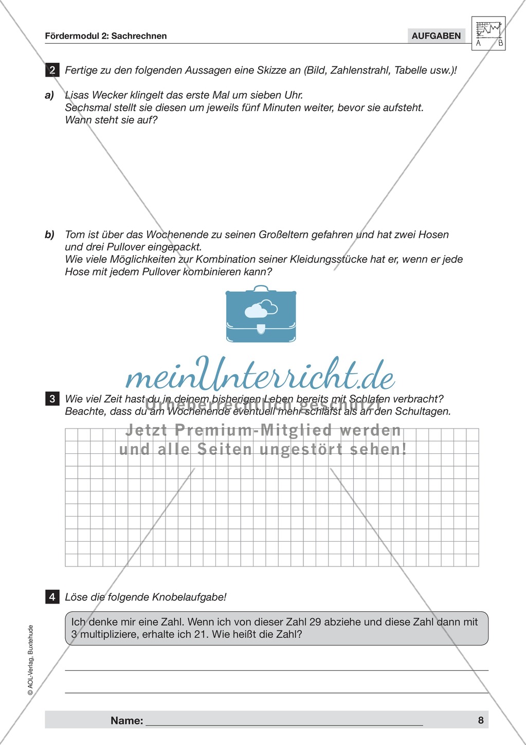 Sachrechnen: Sachtexte lesen und Skizzen erstellen Preview 2