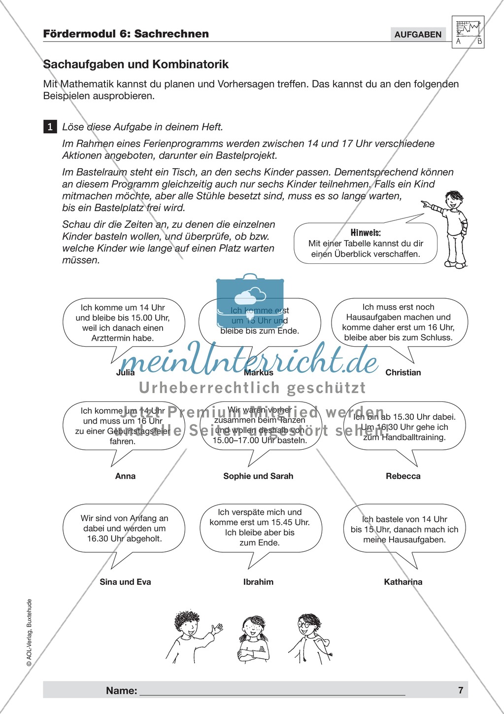 Strategien zur Informationsentnahme bei Sachaufgaben und einfache kombinatorische Übungsaufgaben Preview 5