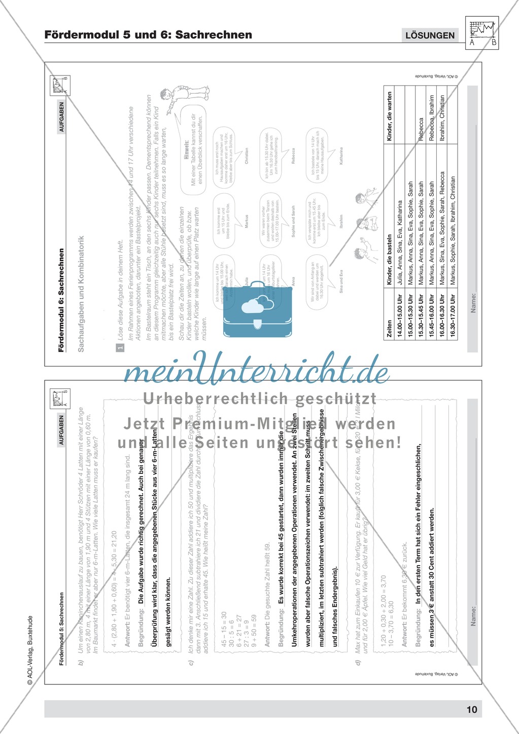 Strategien zur Informationsentnahme bei Sachaufgaben und einfache kombinatorische Übungsaufgaben Preview 8