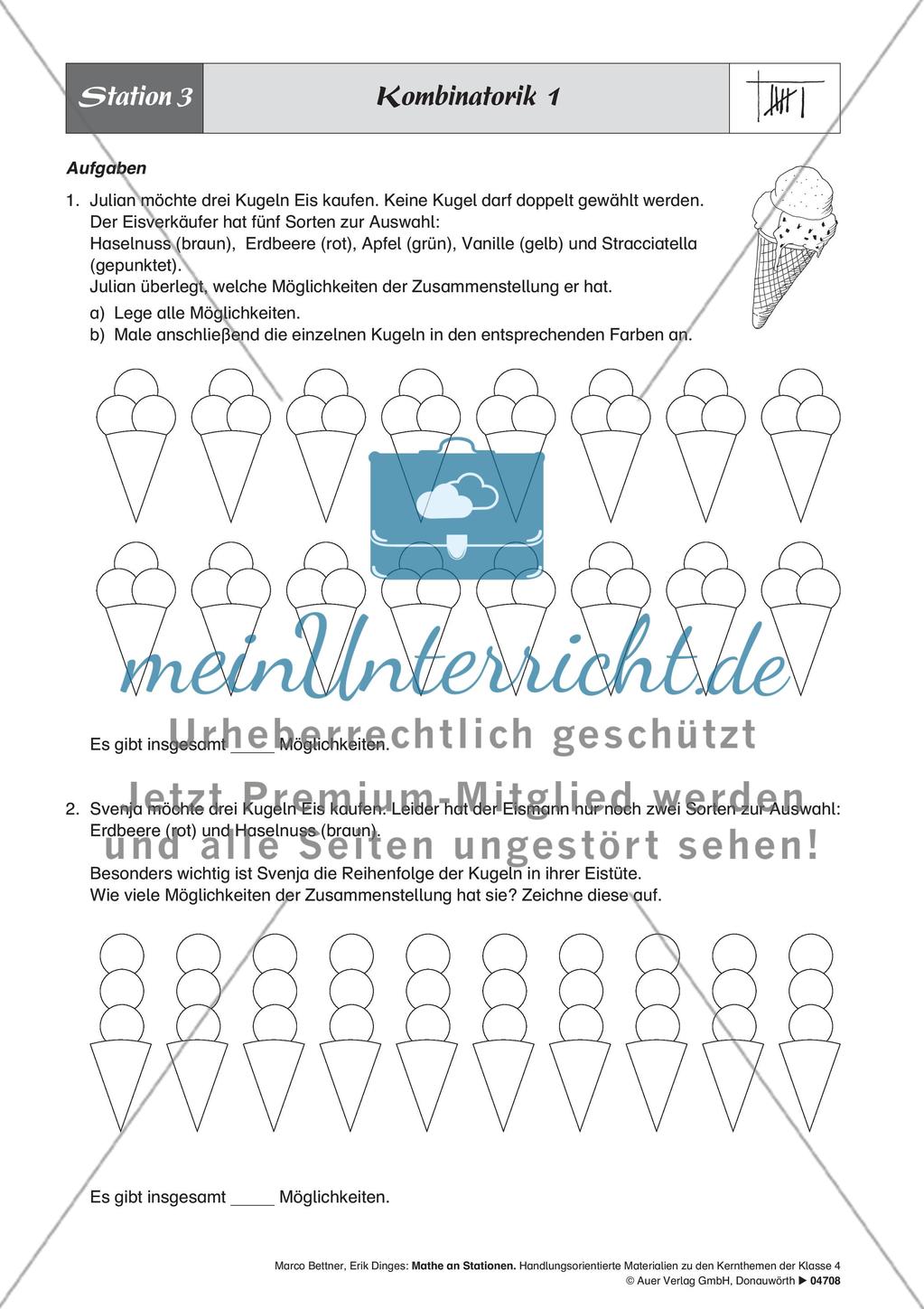 Stationlernen zum Thema Stochastik und Kombinatorik Preview 5