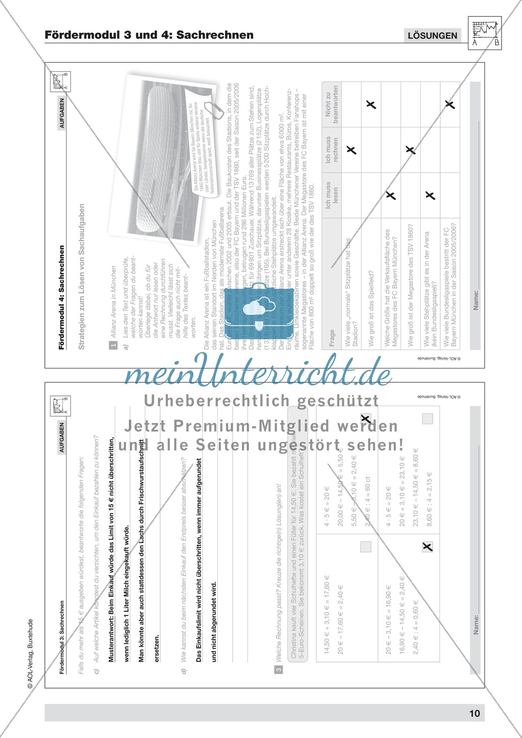 Sachrechnen: Informationen aus Tabellen entnehmen Preview 6