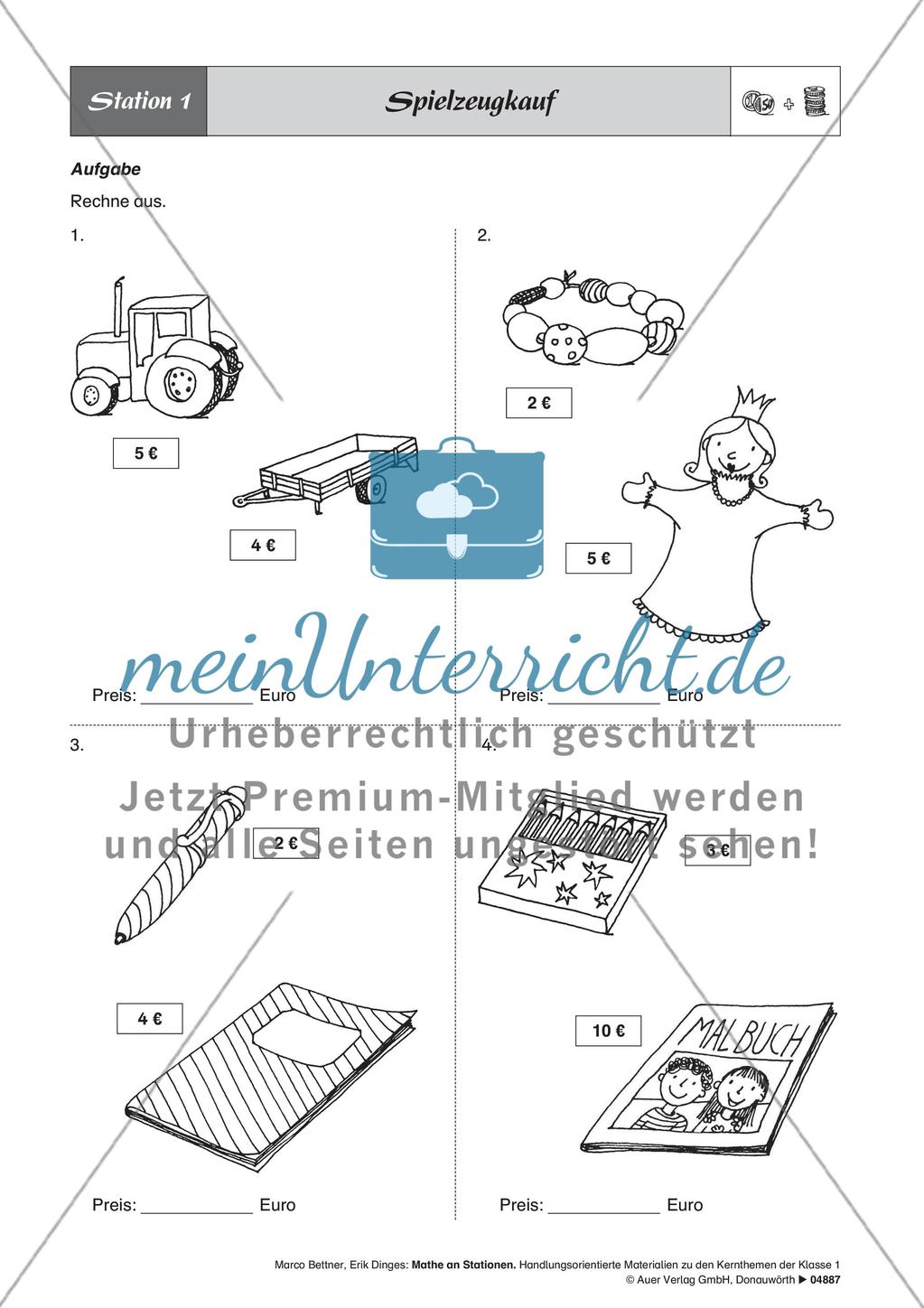 Stationenlernen mit kurzen Sachaufgaben Preview 1