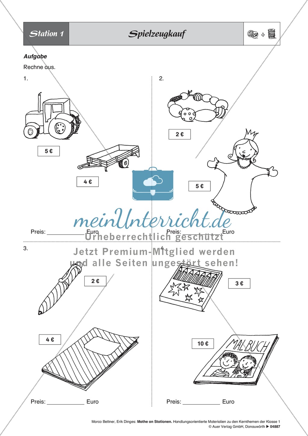 Stationenlernen mit kurzen Sachaufgaben Preview 1