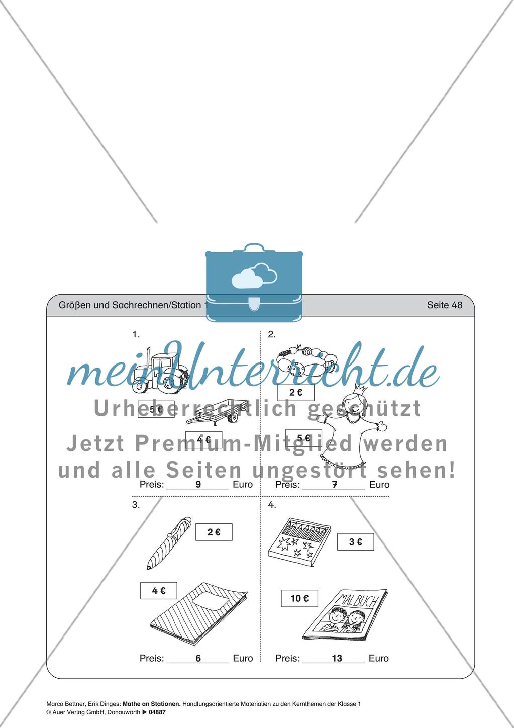 Stationenlernen mit kurzen Sachaufgaben Preview 8