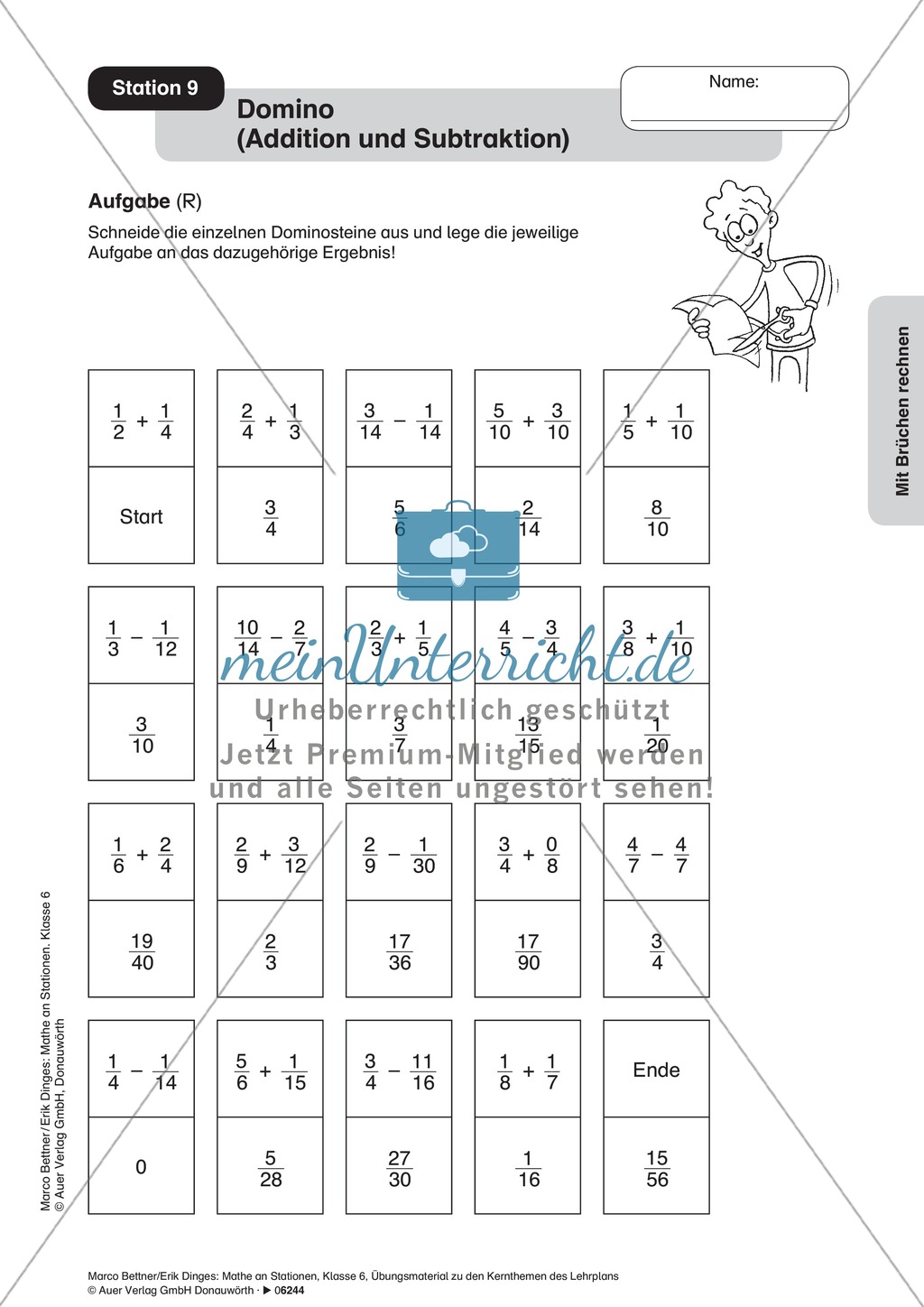 Stationenlernen zur Bruchrechnung, 9 Stationen Preview 10