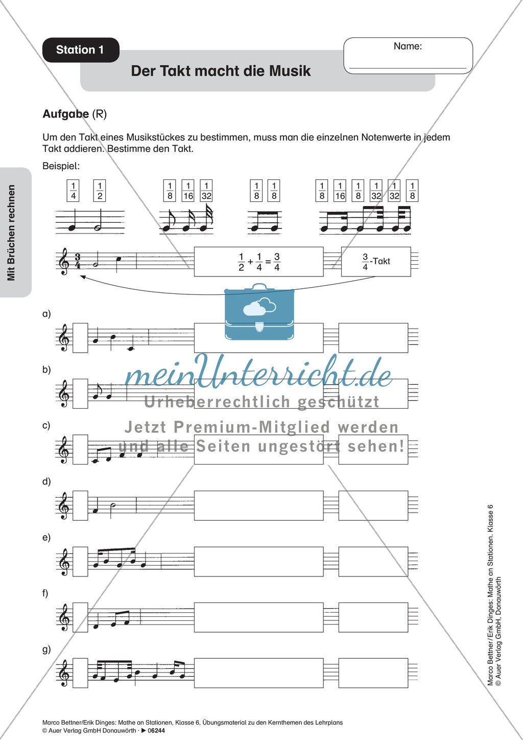 Stationenlernen zur Bruchrechnung, 9 Stationen Preview 1