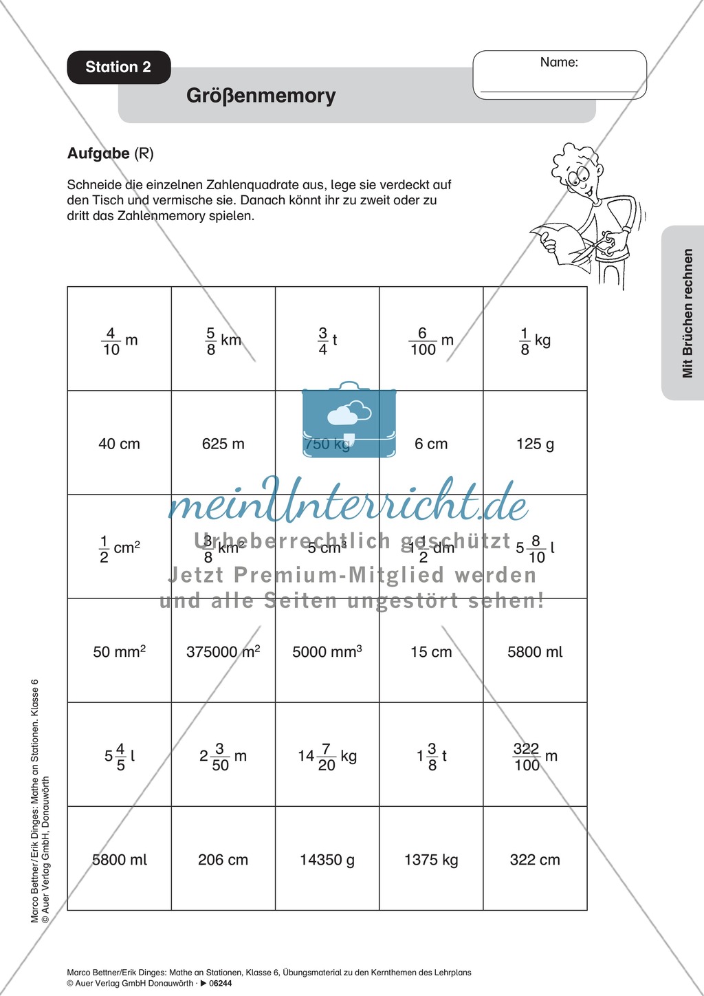 Stationenlernen zur Bruchrechnung, 9 Stationen Preview 2