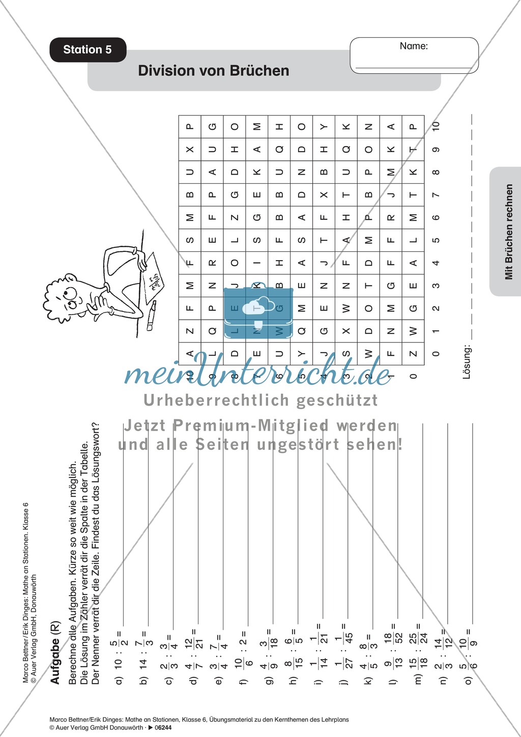 Stationenlernen zur Bruchrechnung, 9 Stationen Preview 6