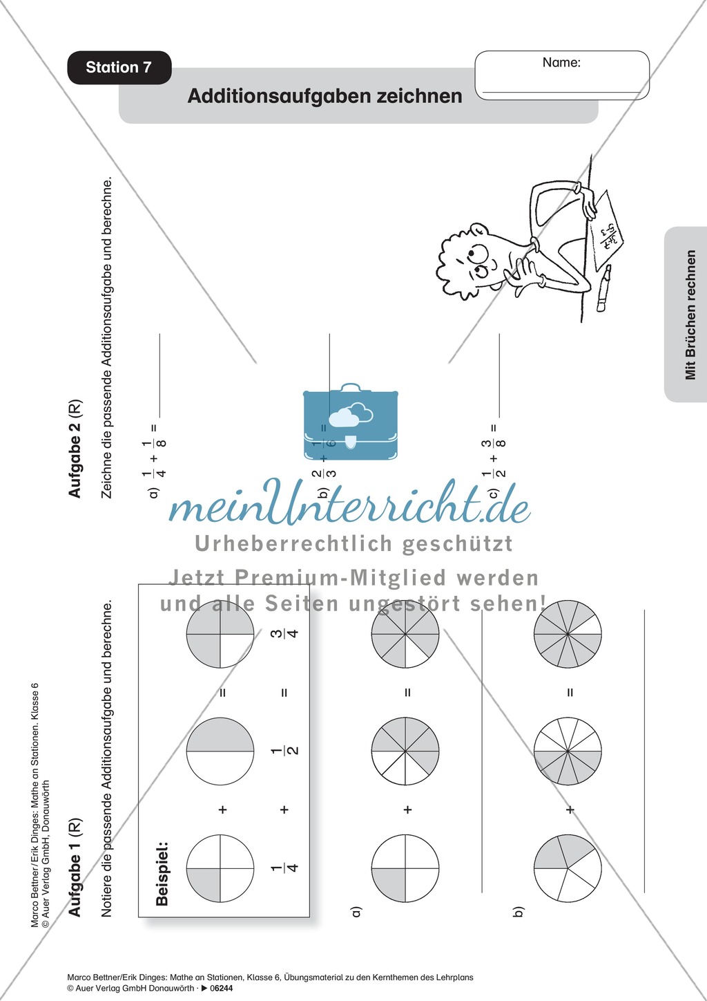 Stationenlernen zur Bruchrechnung, 9 Stationen Preview 8