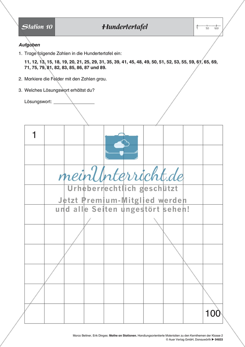 Stationenlernen zum Zahlenraum bis zu den Hundertern Preview 10