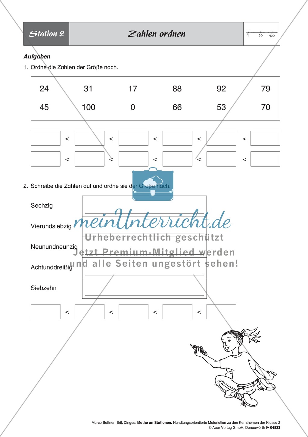 Stationenlernen zum Zahlenraum bis zu den Hundertern Preview 2