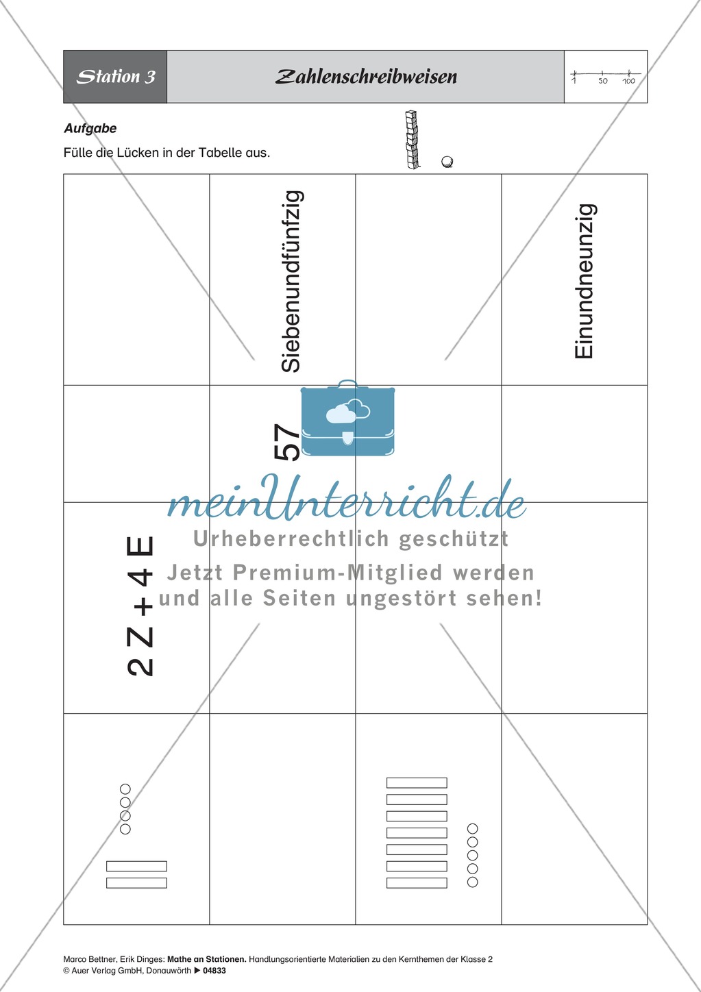 Stationenlernen zum Zahlenraum bis zu den Hundertern Preview 3