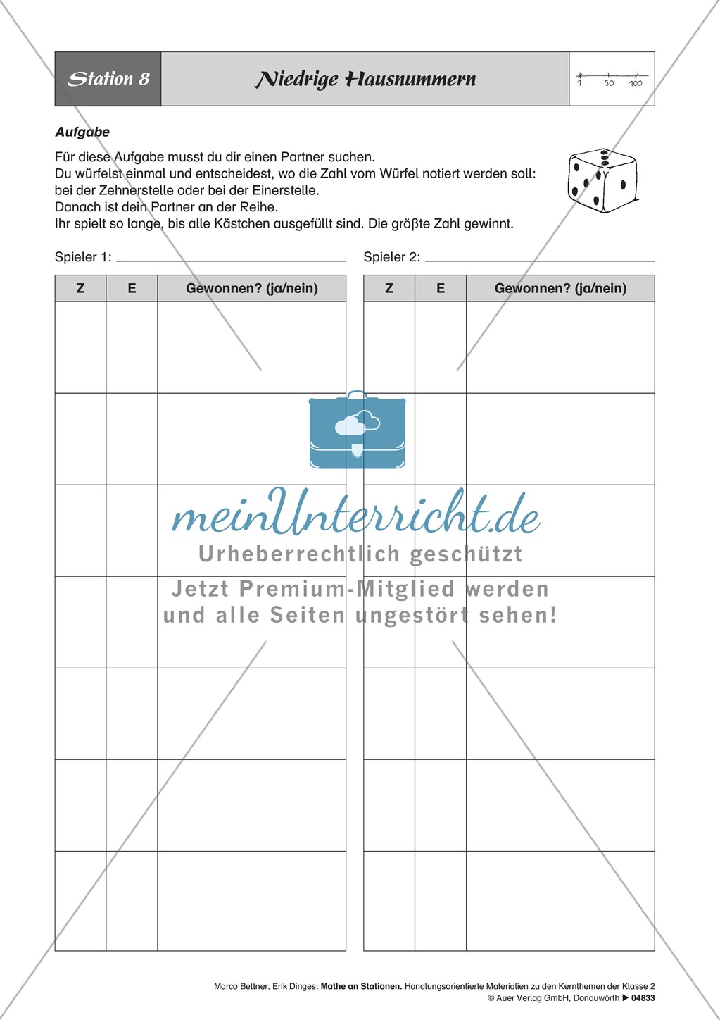 Stationenlernen zum Zahlenraum bis zu den Hundertern Preview 8