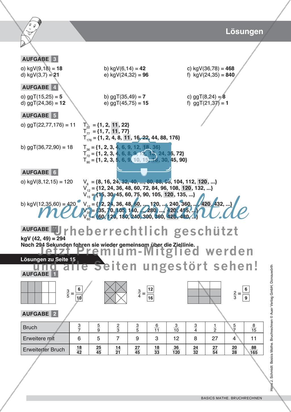 Gemischte Aufgaben zur Bruchrechnung und zur Prozentschreibweise Preview 5